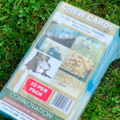 Chew cards in a shrink-wrapped container